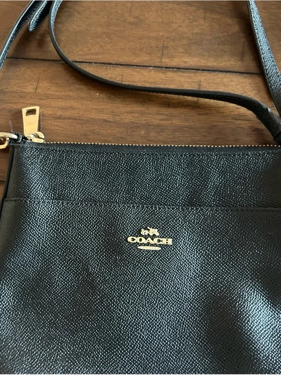 Coach Kitt Crossgrain Messenger Crossbody Bag Black - Picture 13 of 13
